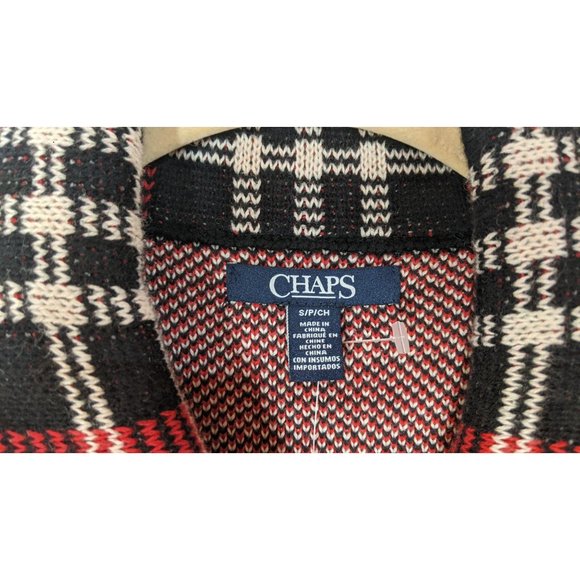NWT Chaps Knitted Plaid Red/Black Vest Sweater Size S - Picture 6 of 9